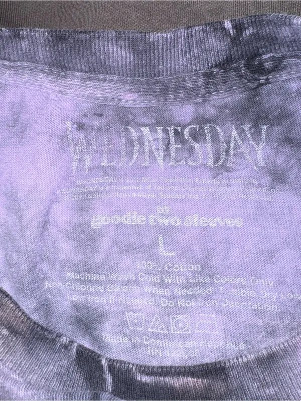 Women’s Wednesday Halloween Purple Cotton T-Shirt Top size Medium - Large - Image 6
