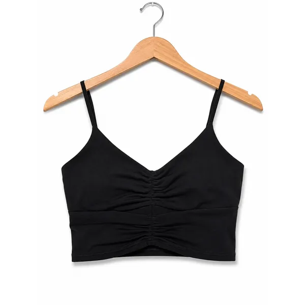 Athleta Black Ruched Cutout Longline Sports Bra M Yoga Pilates Adjustable - Image 6