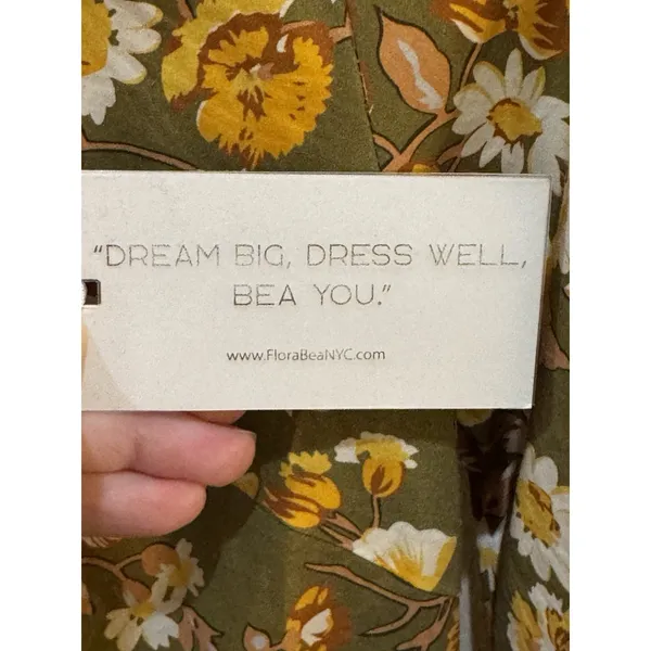 Flora‎ Bea Size Small Multi-Color Danniella Dress in Whiskey Floral 3/4 Sleeves - Image 8