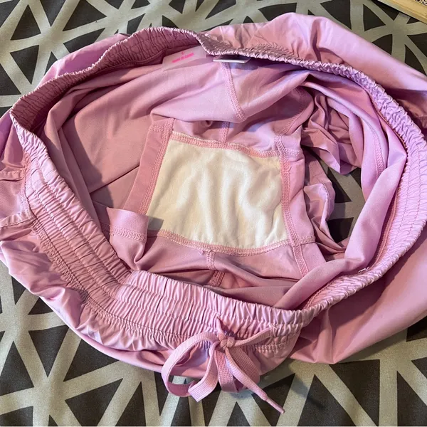Juicy Couture Pink Lightweight Womens Drawstring Shorts Built In Briefs‎ Size L - Image 7