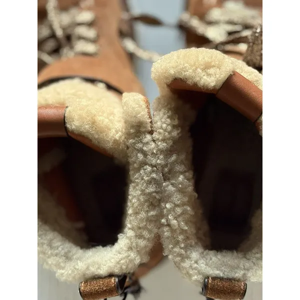 Coach Bootie Urban Hiker Shearling Suede Boot 6.5 Chestnut - Image 3