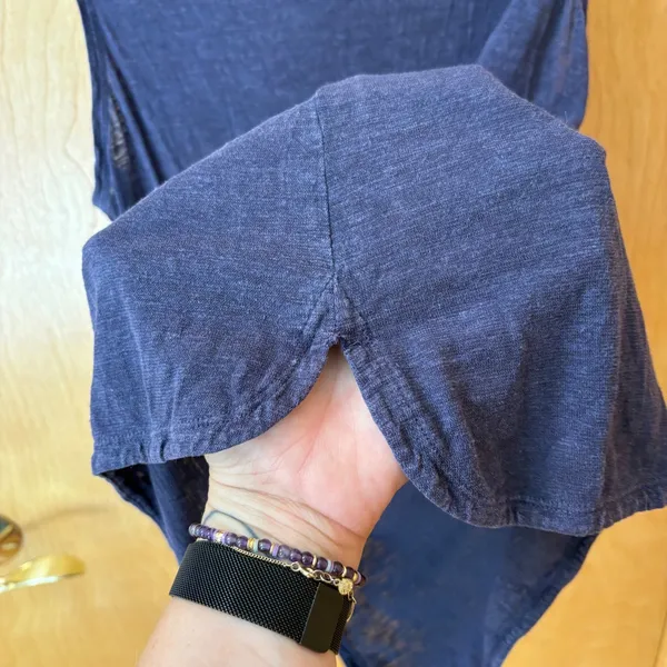 Eileen Fisher Tank Top Women Small Blue Hemp Organic Cotton High Low Hem S17HOC - Image 4