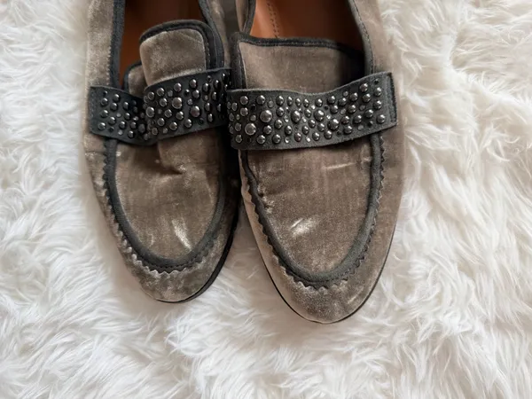 Franco Sarto Johanna Studded Velvet Loafers Size 11M - Image 3
