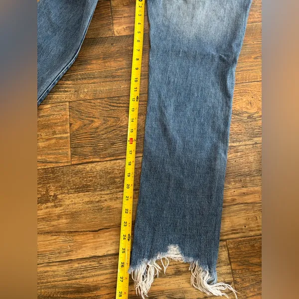 Pistola Dark Blue Frayed Straight Leg Jeans - Image 9