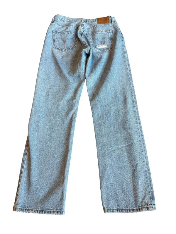 Levi's 501 Light Wash Jeans Straight Leg Distressed Classic Size 28 x 32 Women's - Image 8
