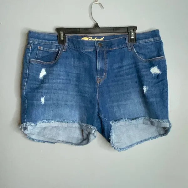 Old Navy Distressed Boyfriend Blue Jean Shorts 16 - Image 2