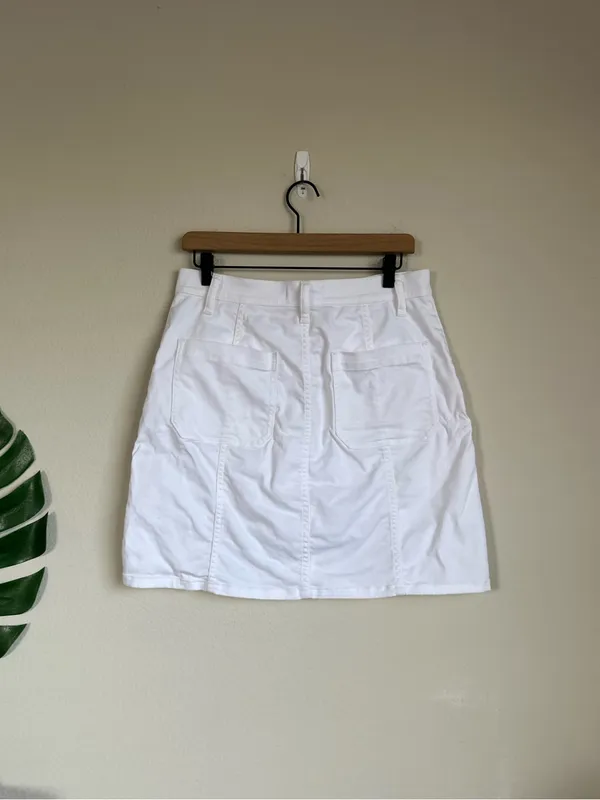 Madewell White Denim Button Front Skirt - Image 5