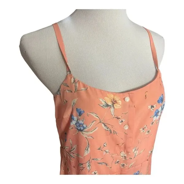 Womens Ali & Jay Peach Flower Frolicking Printed Sleeveless Button Dress - Sz M - Image 3
