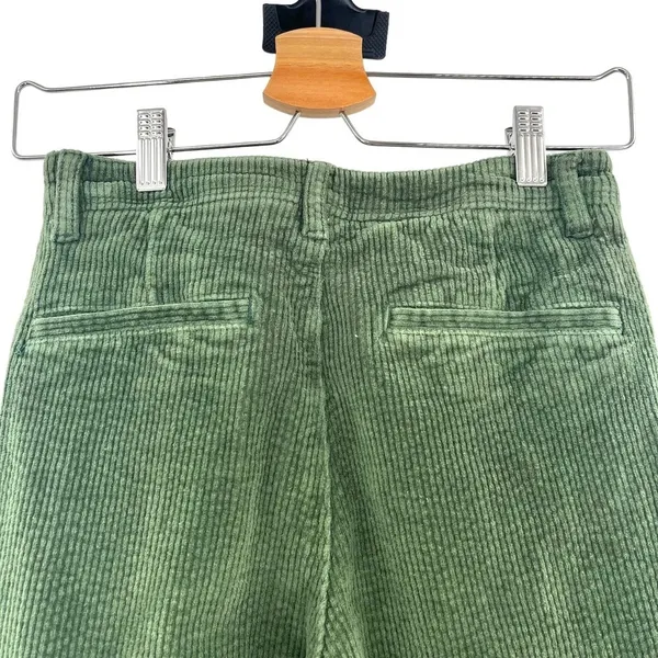ModCloth The Boulder Wide Leg‎ Corduroy Pants In Olive Green Size 00 - Image 8