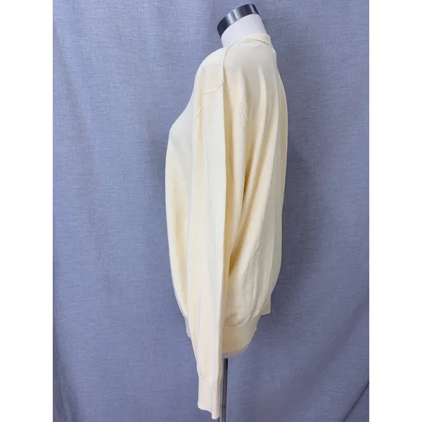Banana Republic‎ Yellow Cotton Cashmere Sweater XL Lightweight Knit Crewneck - Image 6