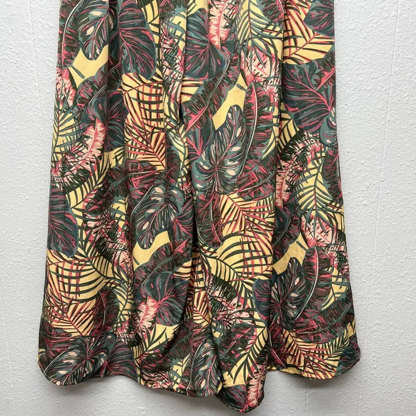 Pull On Wide Leg Cropped Floral Pants Womens Small Beachy Boho Tropical - Image 9