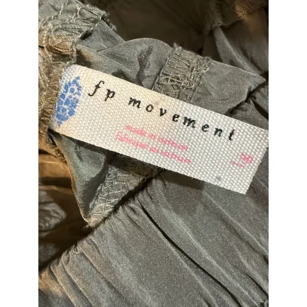 FP Movement‎ Women's Jogger Pants Olive Green Smocked Waist Lightweight size L - Image 5