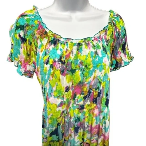 Allison Taylor Water Color Abstract Crinkle Top Size Medium Color Block‎ - Image 9