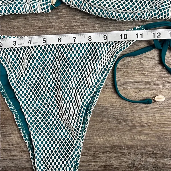 ZAFUL Multiway Triangle Bikini Set – Fishnet Side-Tie Bandeau Halter (XL) ♦️ - Image 6