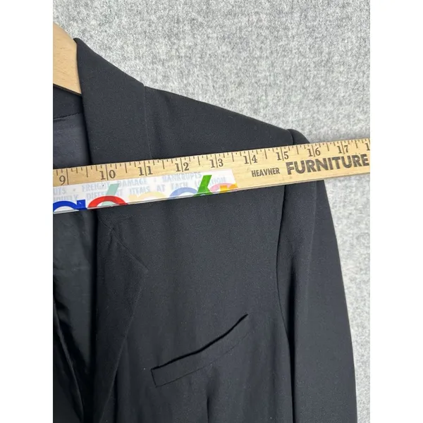 L'AGENCE‎ Womens Blazer Size 6 Black One Button Lined Relaxed Solid Pockets Work - Image 10