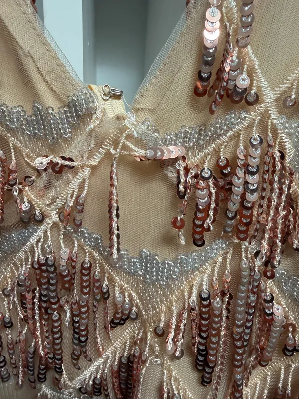 Windsor Rose Gold Sequin Homecoming Dress - Image 3