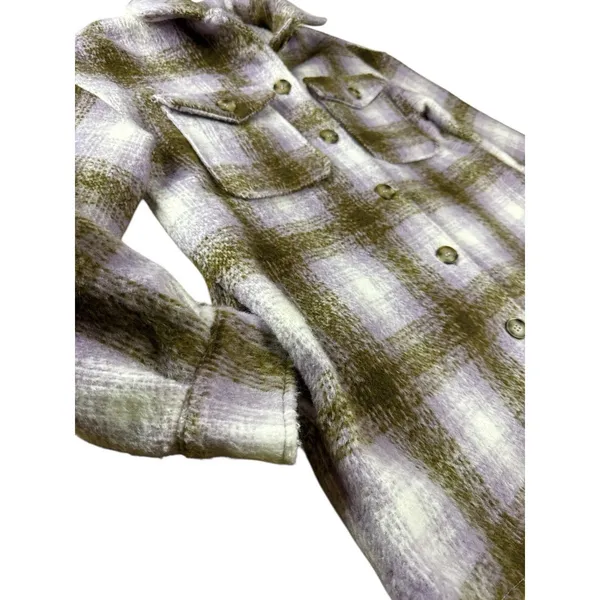 Bagatelle Collection Plaid‎ Shacket XS Brown Purple Button Up Cabincore Jacket - Image 2