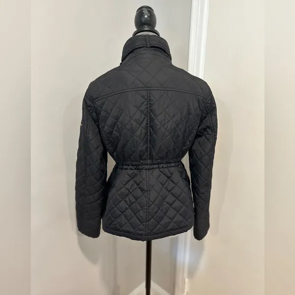 Michael Kors Petite Large Black Quilted Moto Jacket. Double Zip. Cinched Waist - Image 2