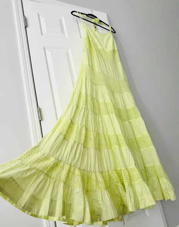 Anthropologie Sheer Lace Tiered Maxi Dress, Size XL - Image 6