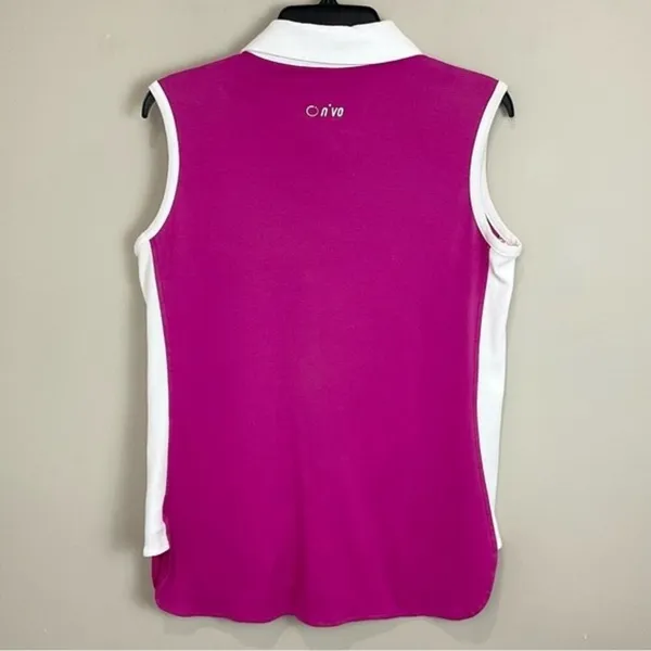 Nivo Purple Sleeveless Golf Polo Snap Front Ladies Sz Med Collared Shirt Top - Image 5