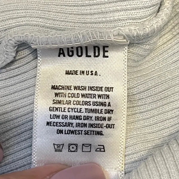 1060 | AGOLDE Minimalist Ribbed Racerback Scoop Neck Tank Top Mint Cream Women S - Image 6