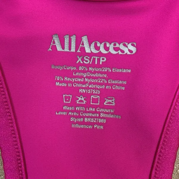 All Access Pink Sports Bra XS Racerback‎ Yoga Gym Activewear Athleisure - Image 3