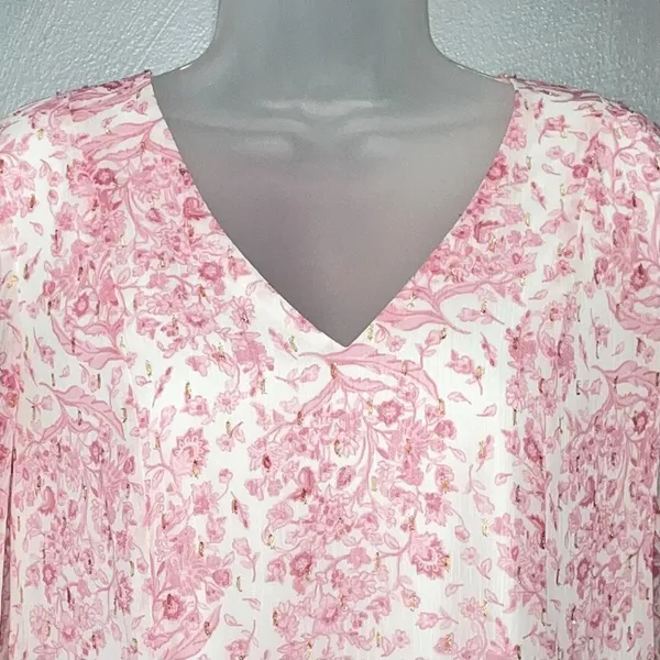 INC Babydoll Dress Size S Pink Floral Chiffon Coquette Feminine Romantic Sheer - Image 2