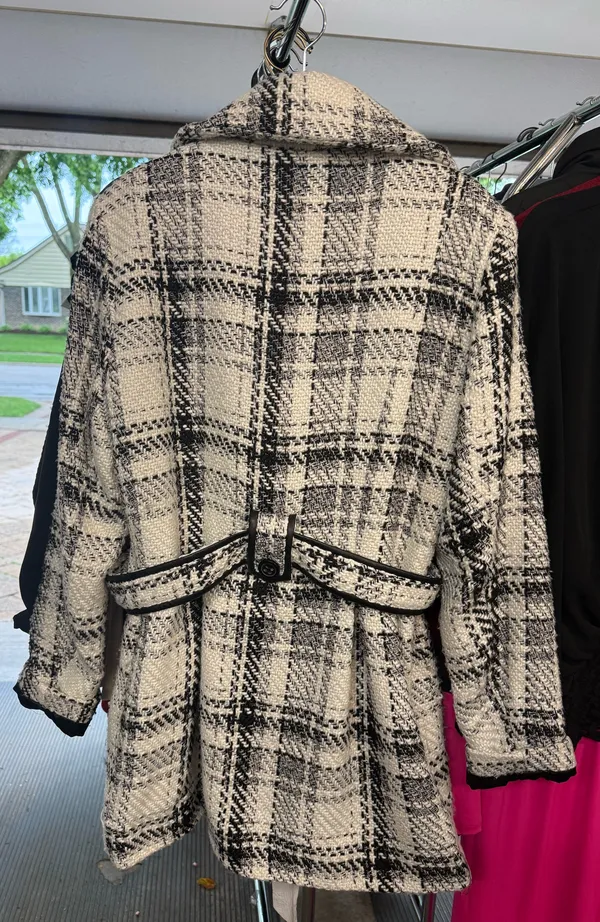IZ Byer Black and White Dress Coat - Image 2