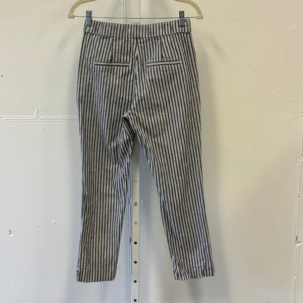 Hollister Ultra High-Rise Striped Tapered Pants Gray White Small Contemporary - Image 2