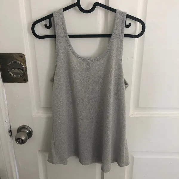 Vintage Y2K Fang Sequin Embellished Knit Tank Top Grey Blue Small - Image 9