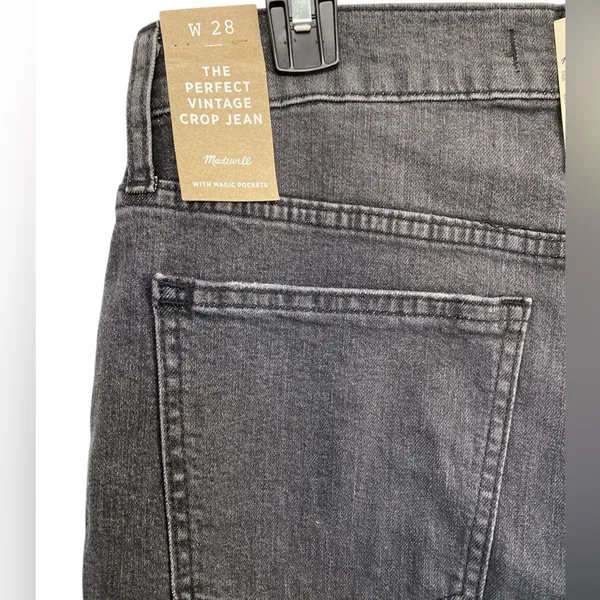 Madewell The Perfect Vintage Crop Jeans High Rise Stretch Washed Black NWT - Image 9