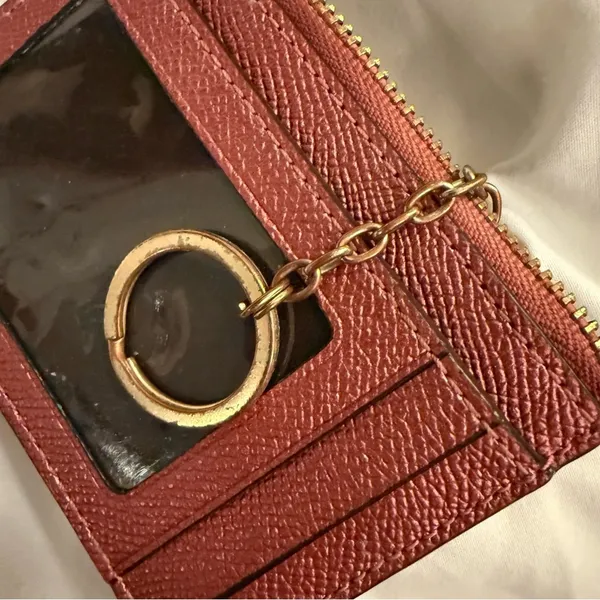 EUC Coach Metallic Pink Crossgrain Mini Skinny Id Case - Image 3
