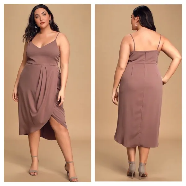 NWT Lulus Reinette Mauve Purple Corset Slip Midi Dress Small Cocktail Wedding - Image 15