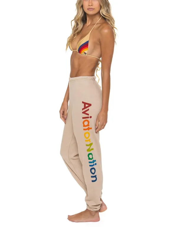 Aviator‎ Nation sand tan sweatpants pull on - Image 2