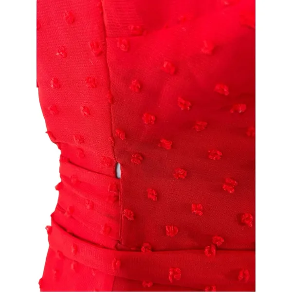 Lulus Much to Celebrate Red Swiss Dot Wrap Dress Large - Image 11