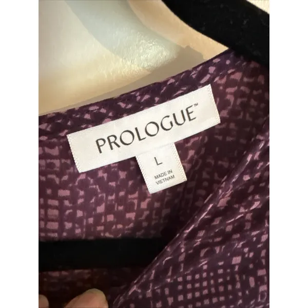 Prologue Plum Purple Printed Dress Casual Party Women Size Large‎ - Image 3