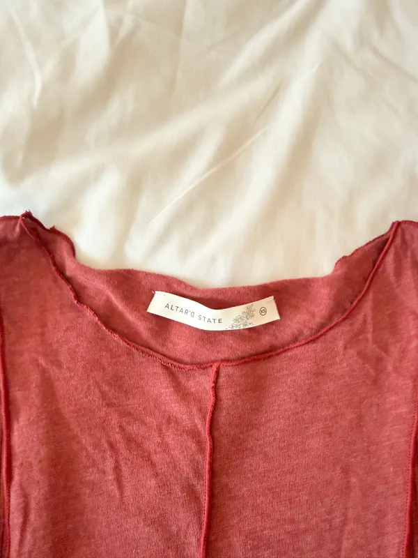 Altar’d State Red Bell Sleeve Blouse Size XS - Image 3
