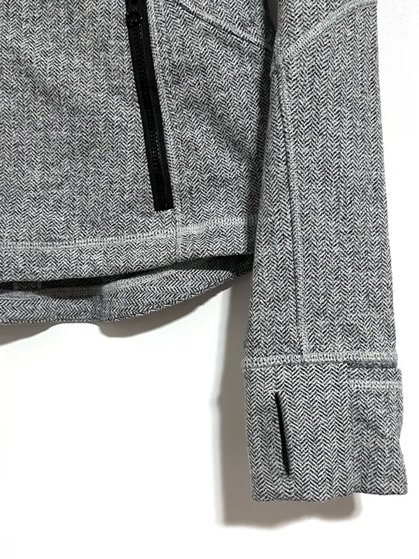 Lululemon Herringbone Define Jacket Womens 6 Gray Thumbholes Full Zip Athletic - Image 4