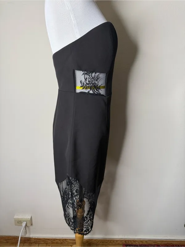 NBD Black Pictute Me Strapless Lace Midi Dress - Image 5