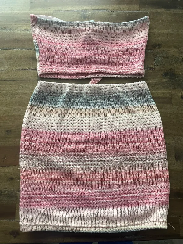 Shein strapless crop top and skirt set size extra small - Image 3