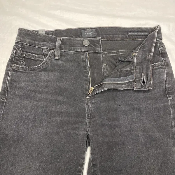 Citizens of Humanity Rocket Crop Women's Sz 25 Black Distressed Skinny Jeans EUC - Image 9