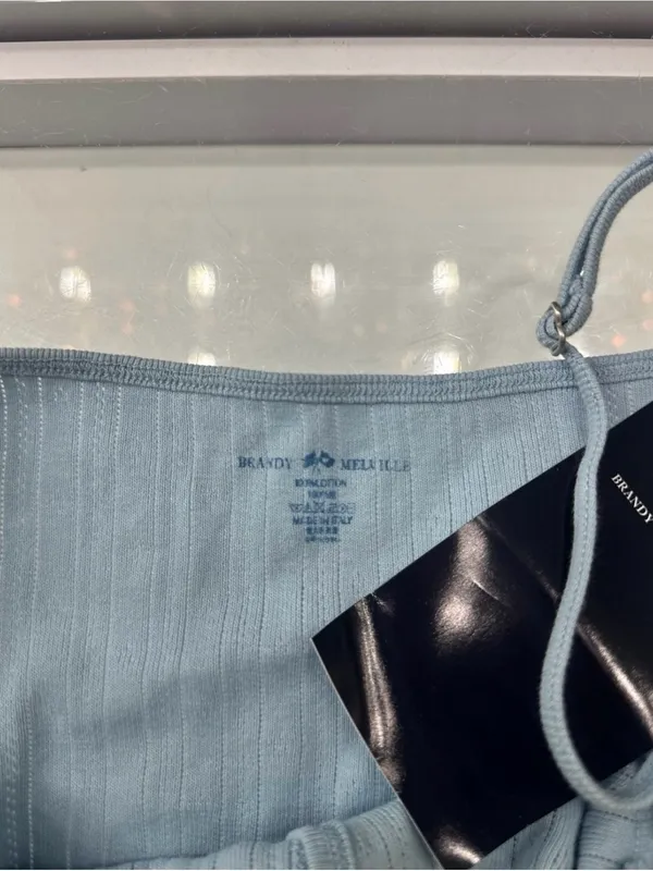 Brandy Melville Light Blue Button Up Camisole Tank Top (Ready To Ship) - Image 4