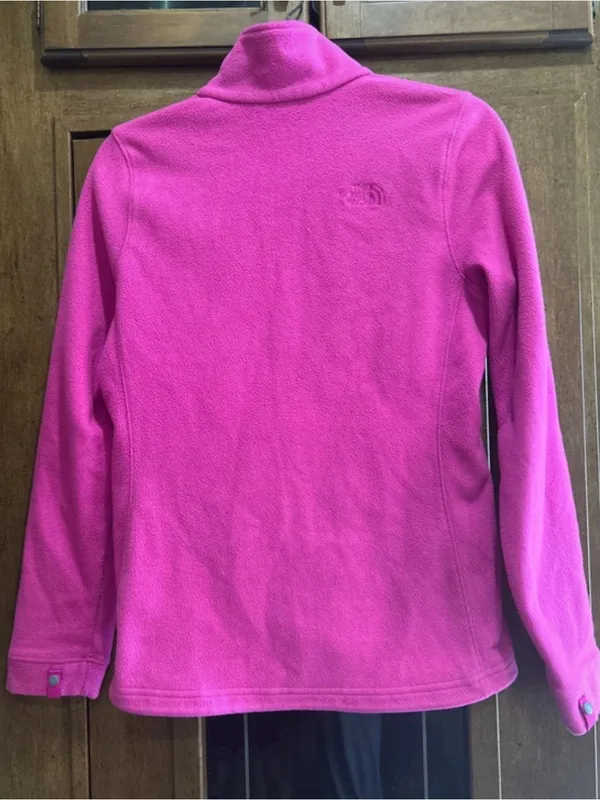 The North Face Women's Hot Pink Full-Zip Teddy Fleece Jacket SP - Image 3