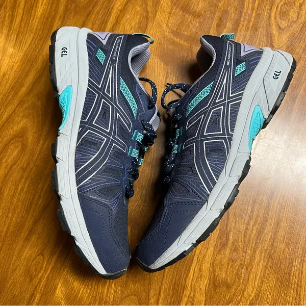 Asics Gel Venture 7 Trail Running Shoes size 8.5 Navy teal gray - Image 2