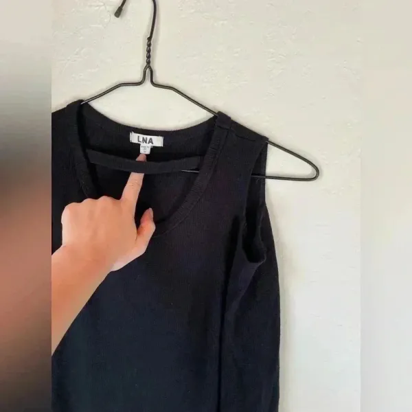 Revolve LNA Palms Thermal Cold Shoulder Black long sleeve top size medium - Image 3