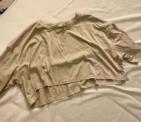 Active Oversized Crop Top Tan Size M - Image 2