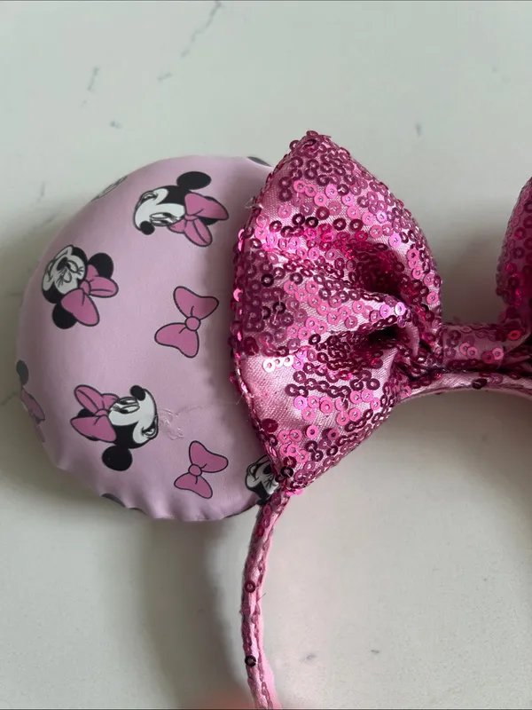 Disney Pink Minnie Mouse Sequin Bow Headband - Image 4