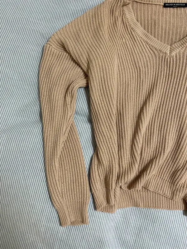 Brandy Melville Tan Knit Sweater - Image 6