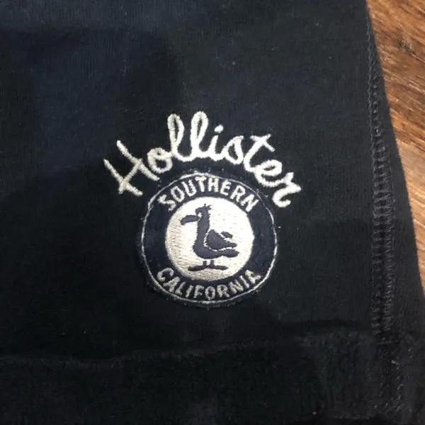 Y2K 2000s Hollister Southern California Mini Micro Sweat Shorts Navy Blue Large - Image 2