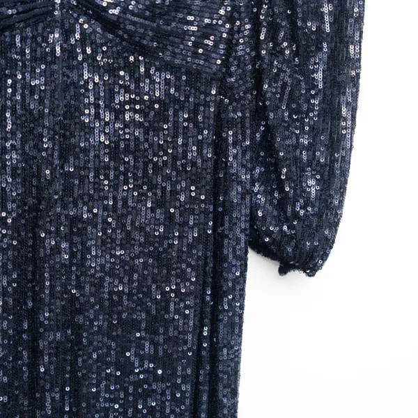 Aqua Formal - Navy Sequin‎ Twist-Front Gown - Image 8